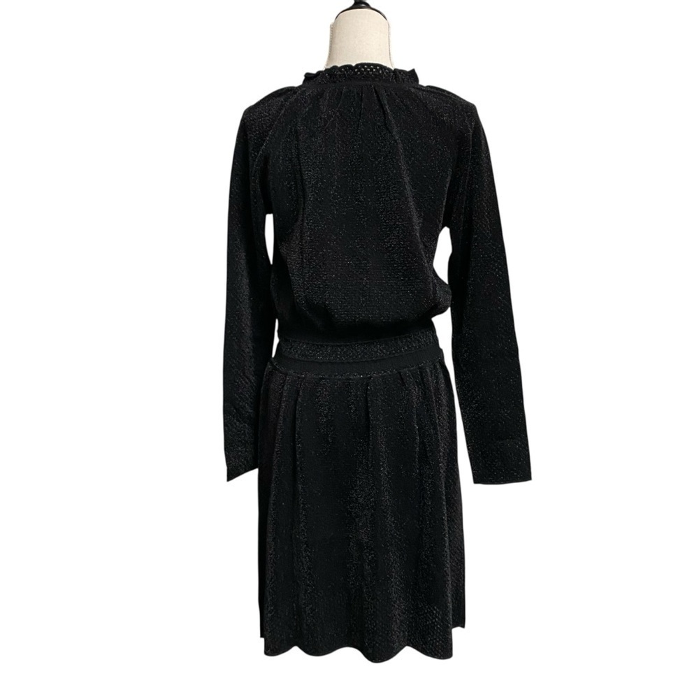 Tory Burch Isabelle Metallic Knit Dress L NWT Black Cocktail Holiday Party - Picture 13 of 16